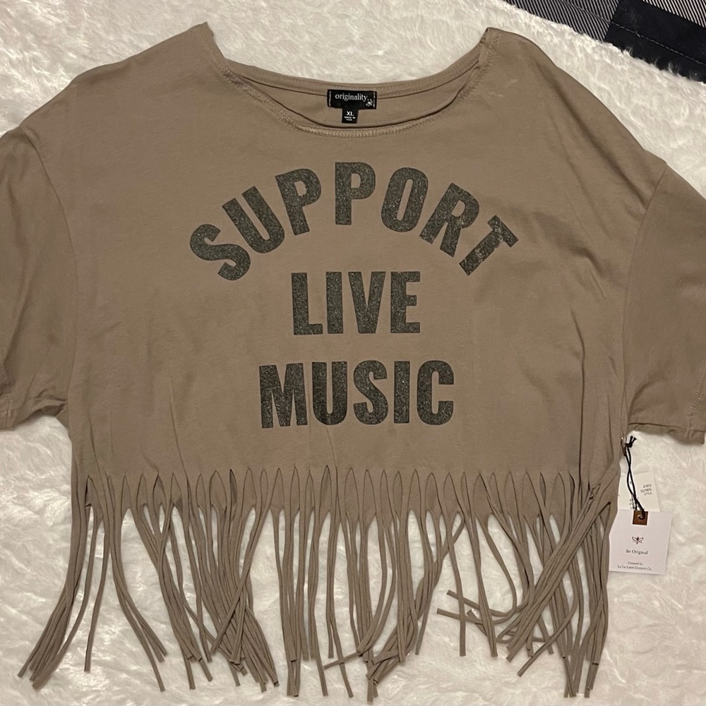 Cropped Fringed T from Dry Goods